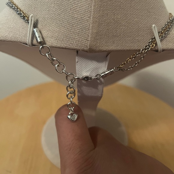 Brighton Lion's Eye Crystal Two Tone Multi Chain Necklace - Picture 3 of 7